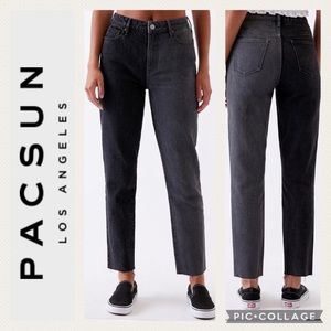 PacSun Mom Colorblock Paneled Jeans Two Tones Raw Hem Size 23